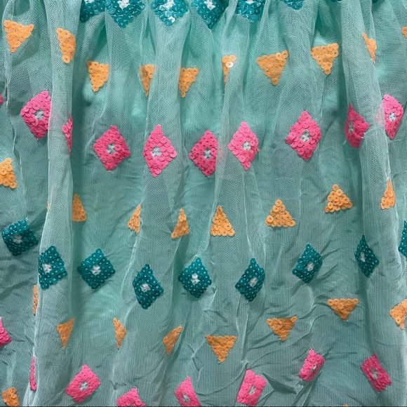 Cat & Jack Diamond Patterned Tulle Skirt Aqua Size XL (14-16) - Picture 2 of 6